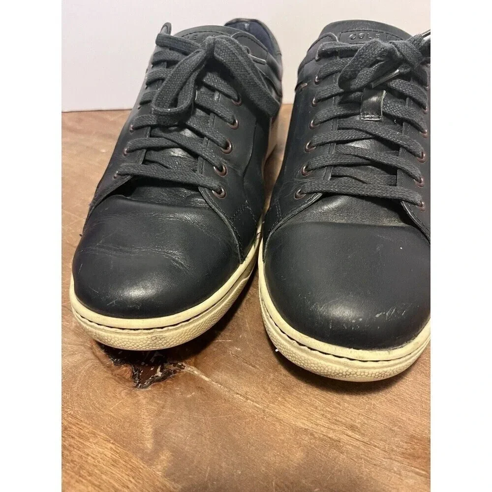 COLE HAAN Shapley Navy Blue Leather Oxford Sneaker Size 9.5 M
